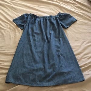Off shoulder denim dress